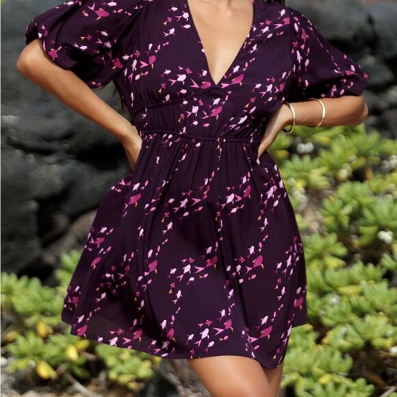 Fighting Eel Purple and Pink Mini Dress - Picture 3 of 7